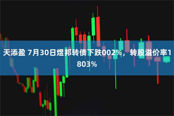 天添盈 7月30日煜邦转债下跌002%，转股溢价率1803%